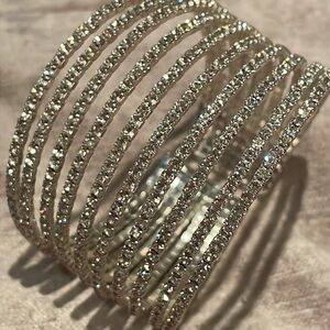 Crystal City 10 Layer Austrian Crystal Cuff Bracelet 7-8”